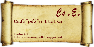 Csépán Etelka névjegykártya